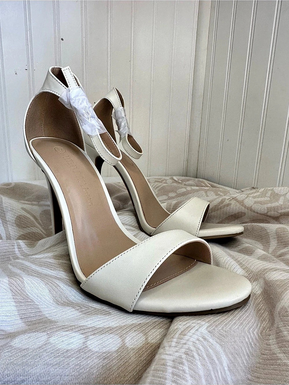 White Strappy Heels Like New